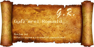 Gyömrei Romuald névjegykártya